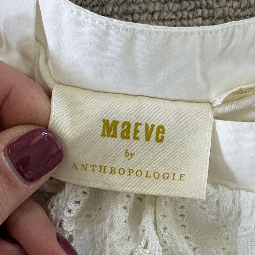 Anthropologie Maeve Eyelet Mini Dress Size XS - Picture 6 of 7